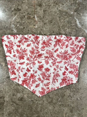 Fairycore coquette Princess Polly corset Floral in White & coral Size XS /2